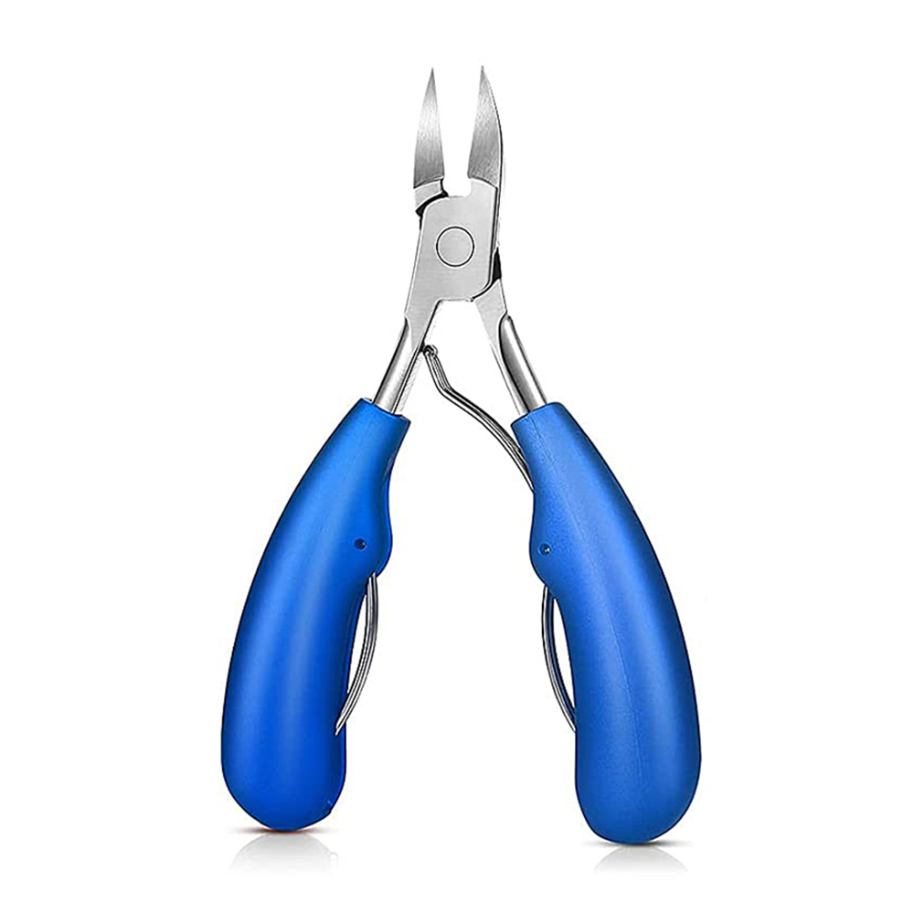 Nail clipper ingrown toenail treatment heavy duty nail cutter stainless steel with blue handle