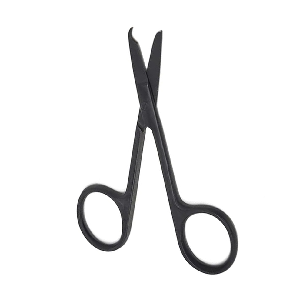 Premium Quality Stitch Scissors with Black Coating - Ideal for Suture Removal, First Aid